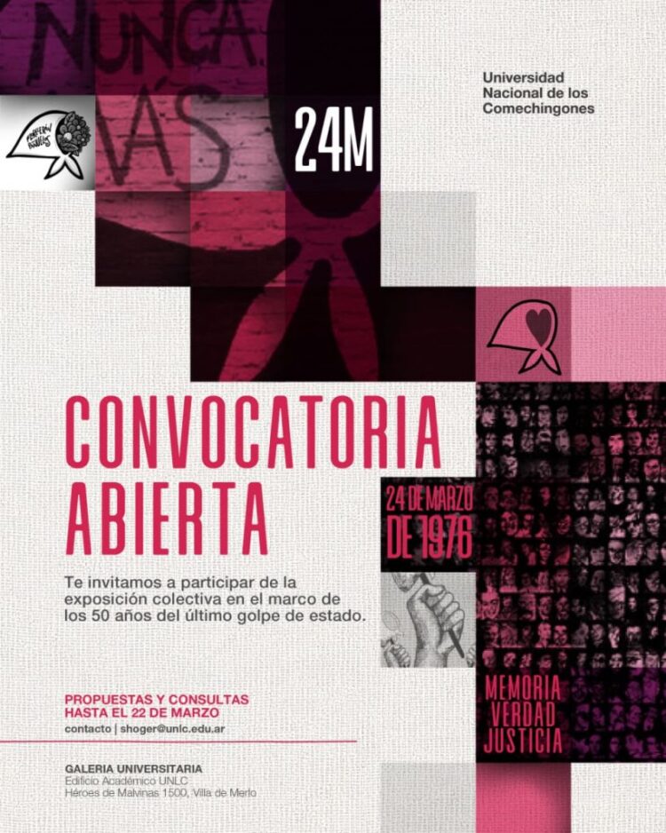 CONVOCATORIA ABIERTA EN LA UNLC PARA UNA MUESTRA COLECTIVA A 50 AÑOS DEL GOLPE DE ESTADO
