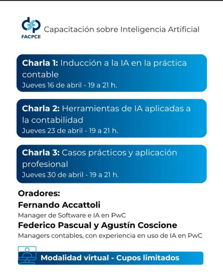 FACPCE PRESENTA UN CICLO DE 3 CHARLAS ORIENTADO A LA ACTUALIZACIÓN PROFESIONAL.