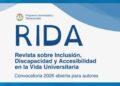 CONVOCAN A PUBLICAR TRABAJOS SOBRE INCLUSIÓN Y ACCESIBILIDAD UNIVERSITARIA