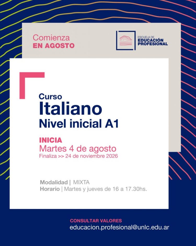 LA UNLC ABRE LA PREINSCRIPCIÓN AL CURSO DE ITALIANO NIVEL INICIAL