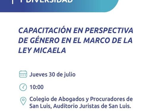 CAPSL: CAPACITACIÓN EN PERSPECTIVA DE GÉNERO EN EL MARCO DE LA LEY MICAELA