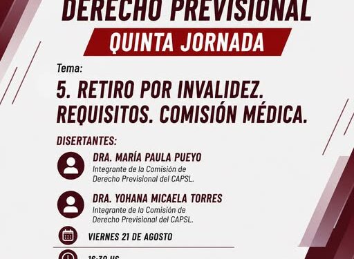 📚⚖️ QUINTA JORNADA DE DERECHO PREVISIONAL ⚖️📚