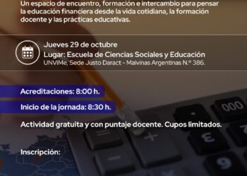 EDUCACIÓN FINANCIERA: LA UNVIME REALIZARÁ UNA JORNADA DE FORMACIÓN E INTERCAMBIO