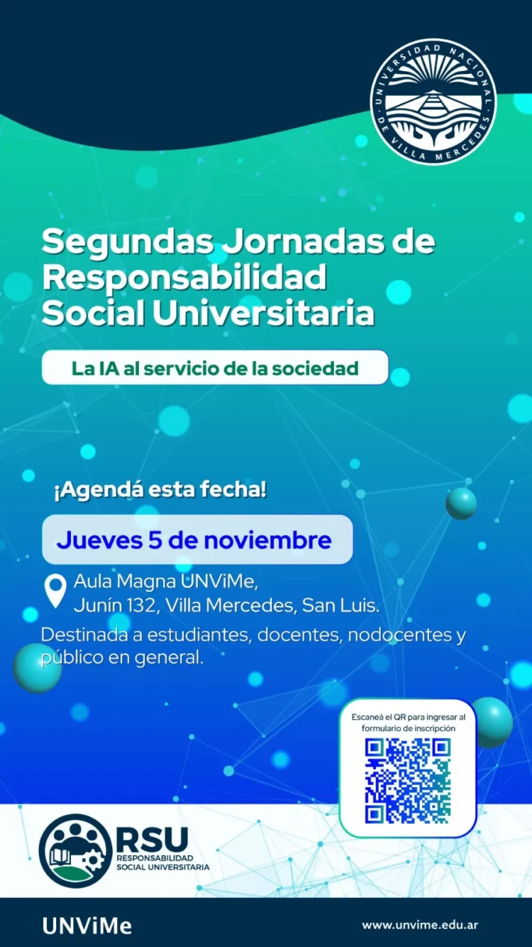 LA UNVIME INVITA A PARTICIPAR DE LAS SEGUNDAS JORNADAS DE RESPONSABILIDAD SOCIAL UNIVERSITARIA