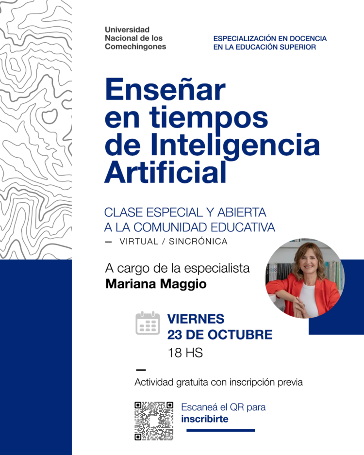 CLASE ABIERTA SOBRE ENSEÑANZA E INTELIGENCIA ARTIFICIAL CON MARIANA MAGGIO
