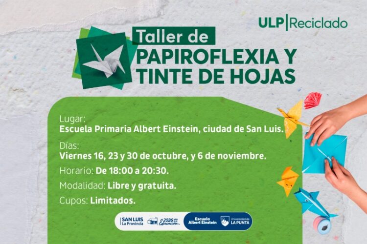 LA ULP ABRE LA INSCRIPCIÓN PARA UN TALLER GRATUITO DE PAPIROFLEXIA