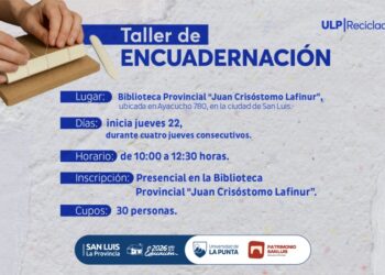 DICTARÁN UN TALLER DE ENCUADERNACIÓN PARA EL PERSONAL DE BIBLIOTECAS Y ARCHIVOS
